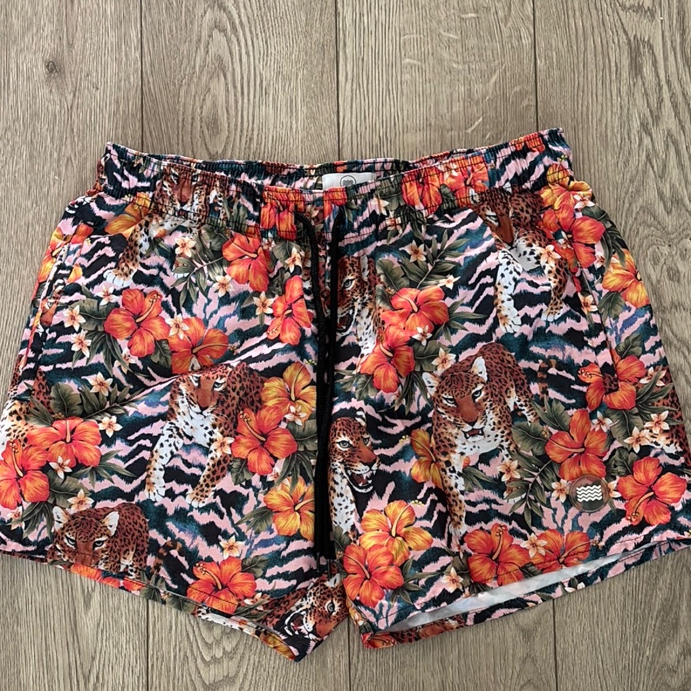 Topman Multicolor Floral and Animal Print Women's Athletic Shorts